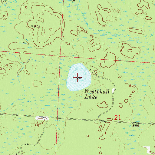 Topographic Map of Westphall Lake, WI