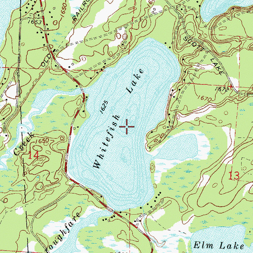Topographic Map of Whitefish Lake, WI