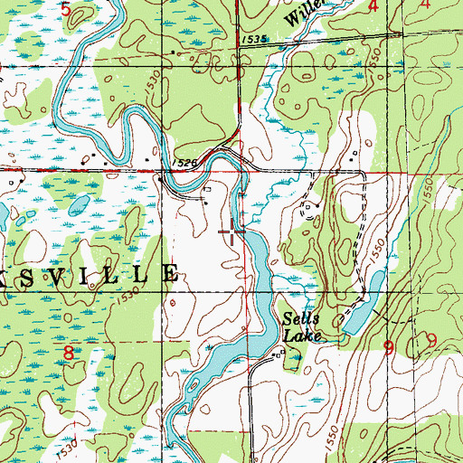 Topographic Map of Willerth Creek, WI