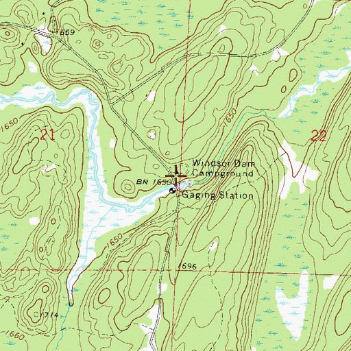 Topographic Map of Windsor Dam Campground, WI