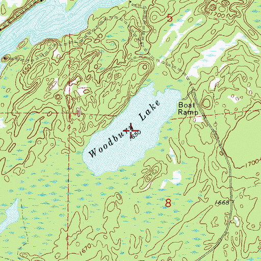 Topographic Map of Woodbury Lake, WI