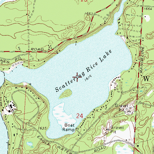 Topographic Map of Scattering Rice Lake, WI