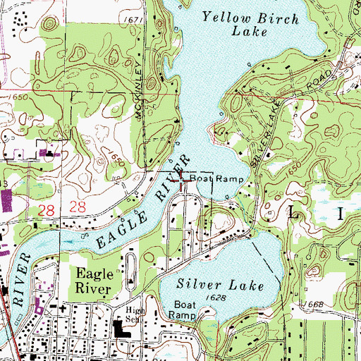 Topographic Map of Big T Dock and Ramp, WI