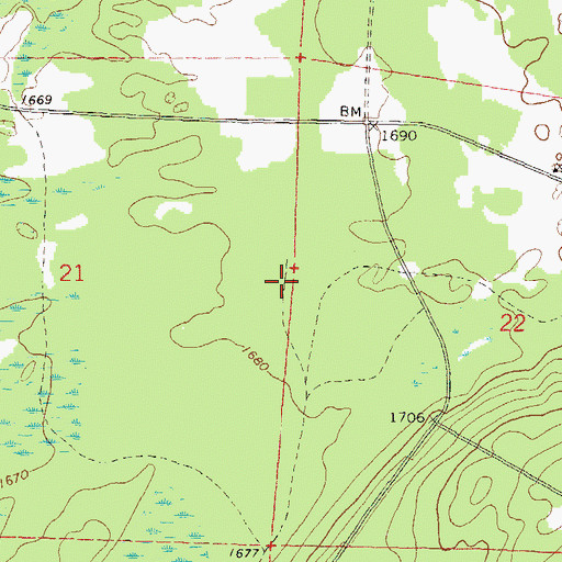 Topographic Map of Giant Pine Grove Point of Interest, WI