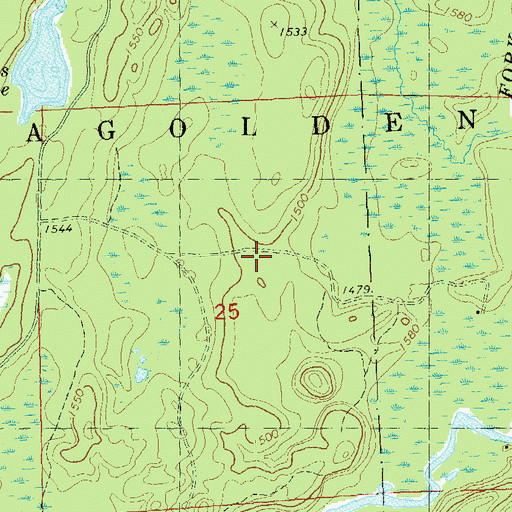 Topographic Map of Cross Country Ski Area Point of Interest, WI