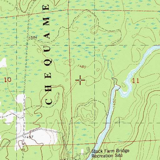 Topographic Map of Stock Farm Bridge Recreation Site, WI