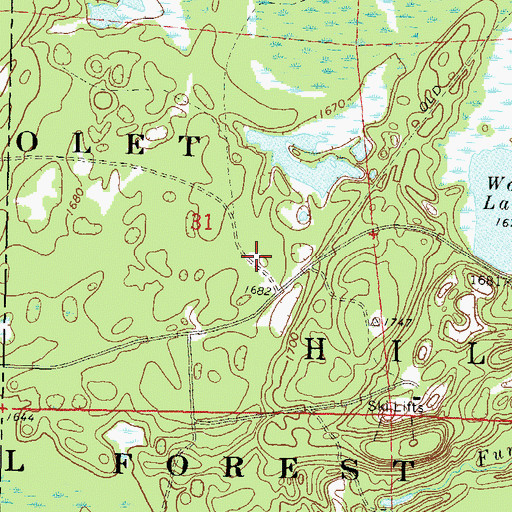 Topographic Map of Kimball Creek Snowmobile Parking Lot, WI