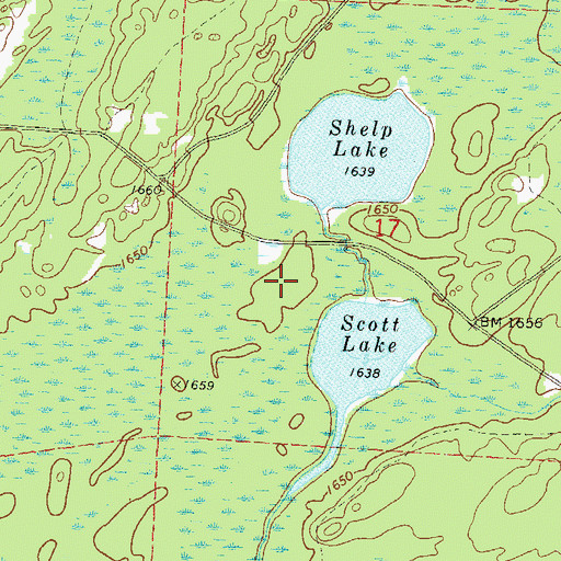 Topographic Map of Hemlock Grove, WI