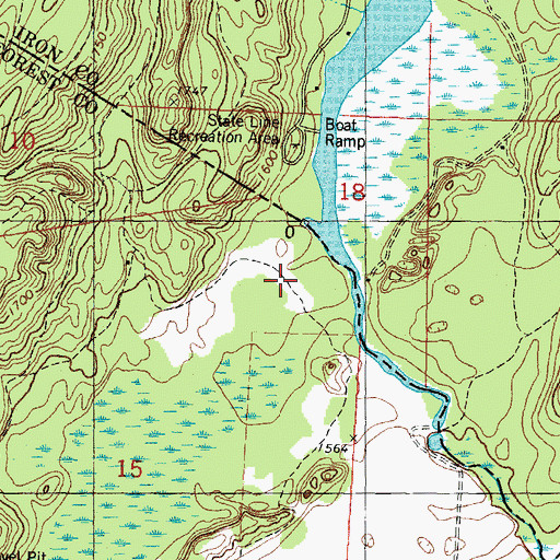 Topographic Map of Mile Post Zero and Treaty Tree Point of Interest, WI