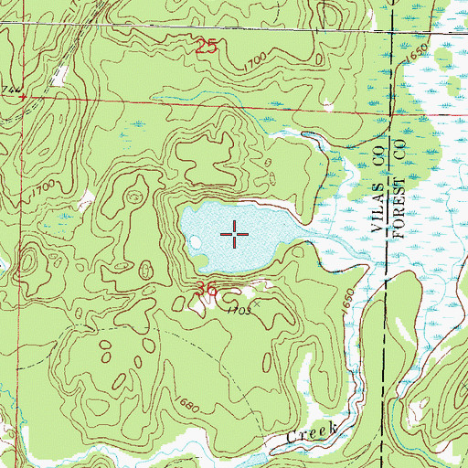 Topographic Map of Reservoir Lake, WI