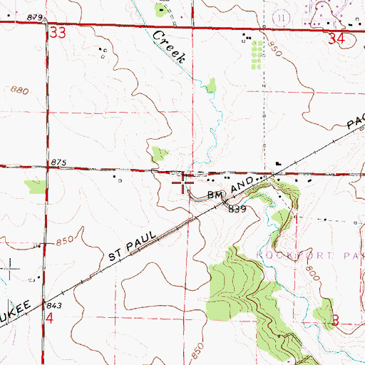 Topographic Map of Rock County, WI
