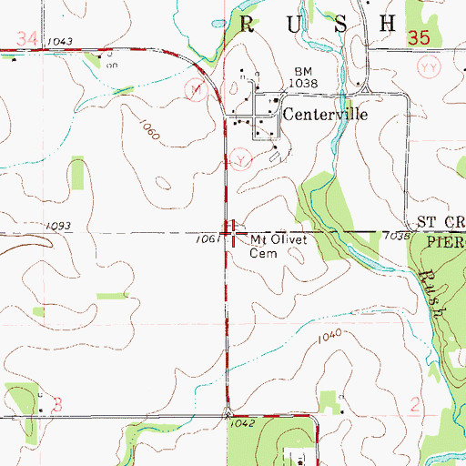 Topographic Map of Mount Olivet Cemetery, WI