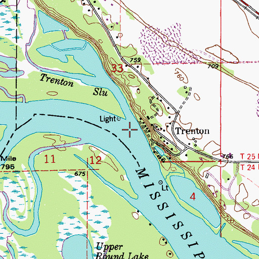 Topographic Map of Trimbelle River, WI