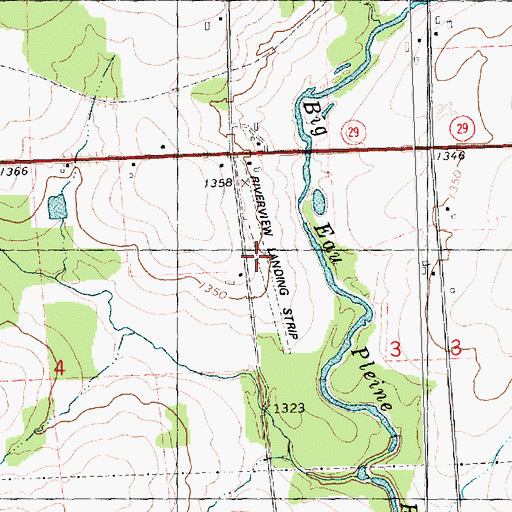 Topographic Map of Riverview Airport (historical), WI