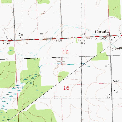 Topographic Map of Corinth Airport (historical), WI