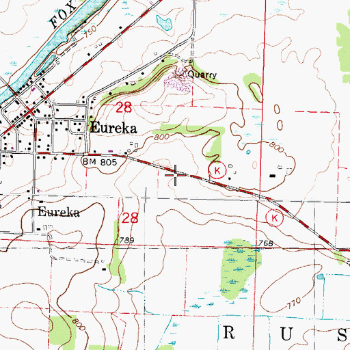 Topographic Map of Happy Jacks Air Strip, WI