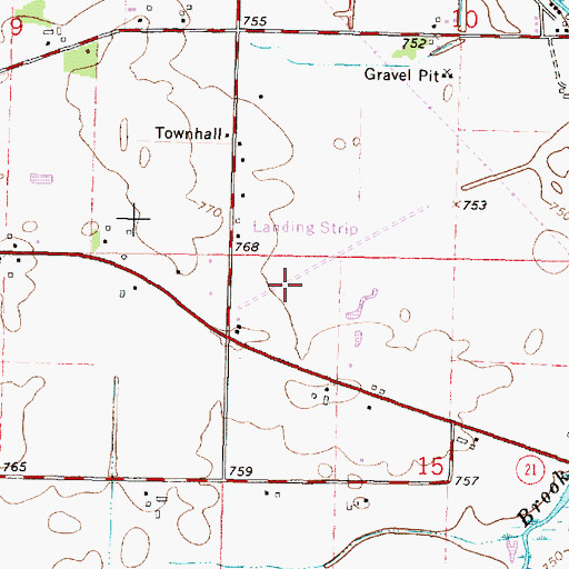 Topographic Map of Sky Diving Airport, WI