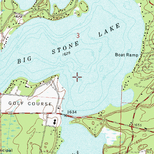 Topographic Map of Three Lakes Seaplane Base, WI
