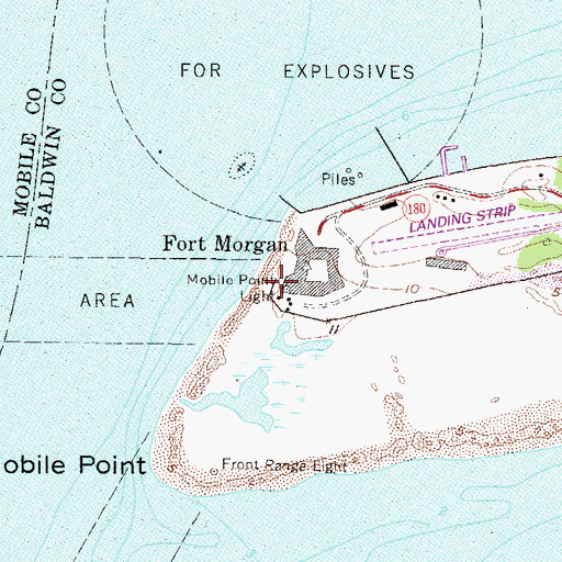Topographic Map of Light House Battery (historical), AL