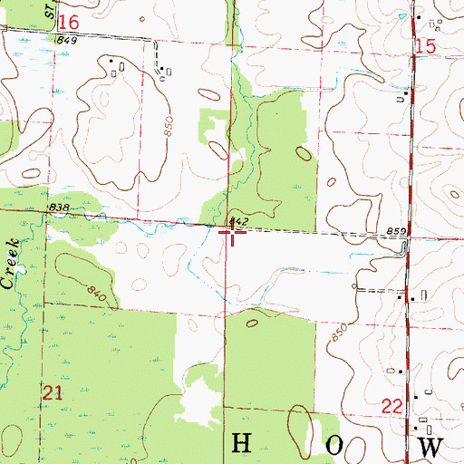 Topographic Map of Town of How, WI