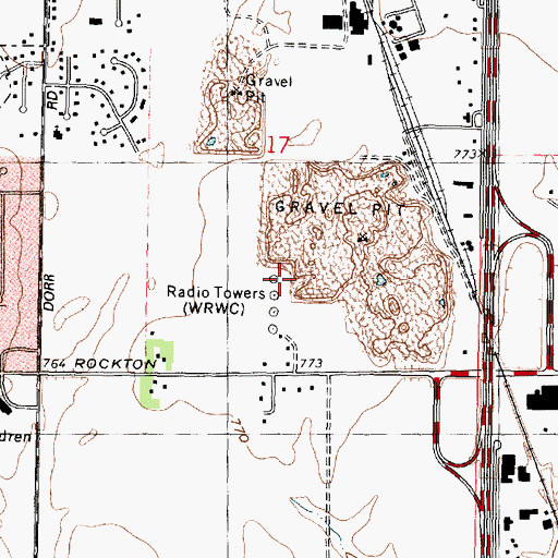 Topographic Map of WBEL-AM (Beloit), IL