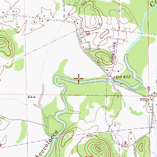 Topographic Map of Choccolocco Valley, AL
