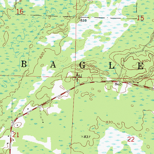 Topographic Map of Town of Bagley, WI