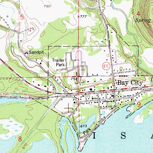 Topographic Map of Village of Bay City, WI