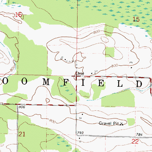 Topographic Map of Town of Bloomfield, WI