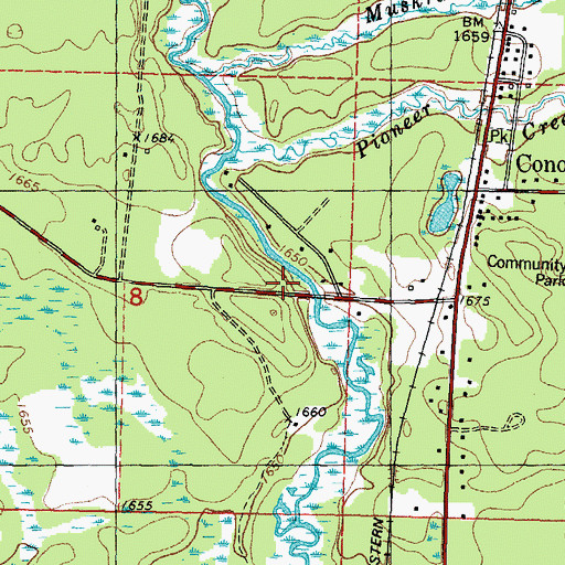 Topographic Map of Town of Conover, WI