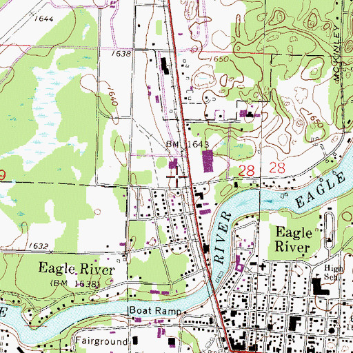 Topographic Map of City of Eagle River, WI