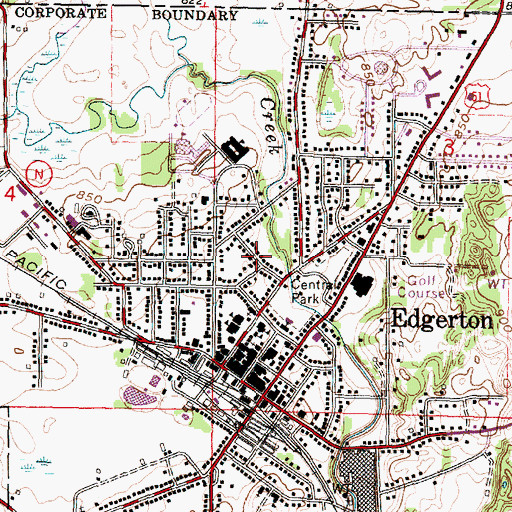 Topographic Map of City of Edgerton, WI