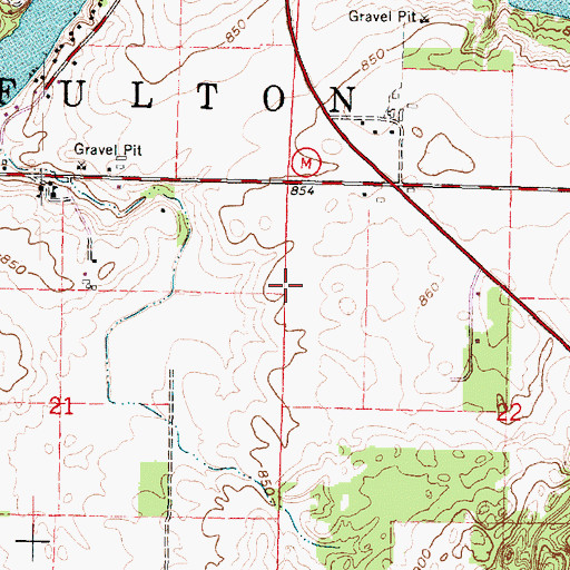 Topographic Map of Town of Fulton, WI