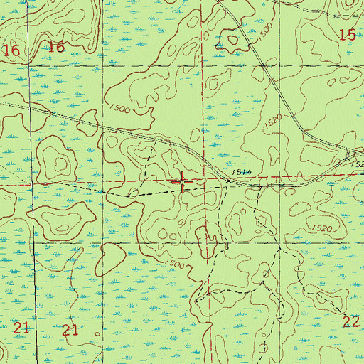 Topographic Map of Town of Gordon, WI
