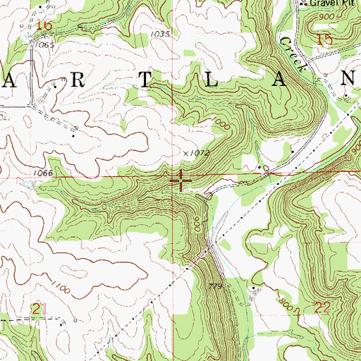 Topographic Map of Town of Hartland, WI