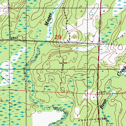 Topographic Map of Town of Jacobs, WI