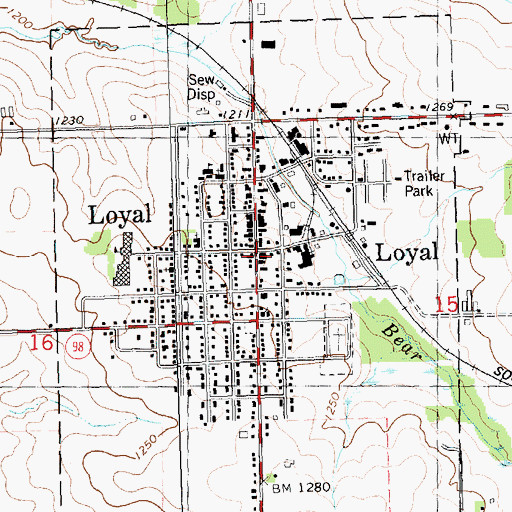 Topographic Map of City of Loyal, WI
