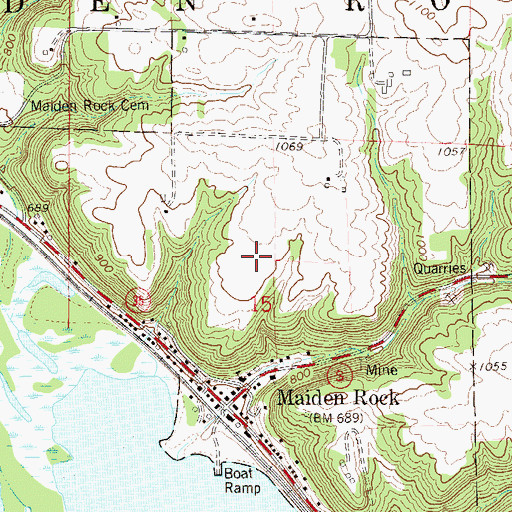 Topographic Map of Village of Maiden Rock, WI