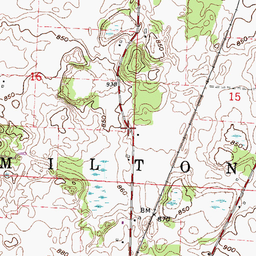 Topographic Map of Town of Milton, WI