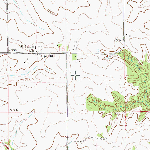 Topographic Map of Town of Oak Grove, WI