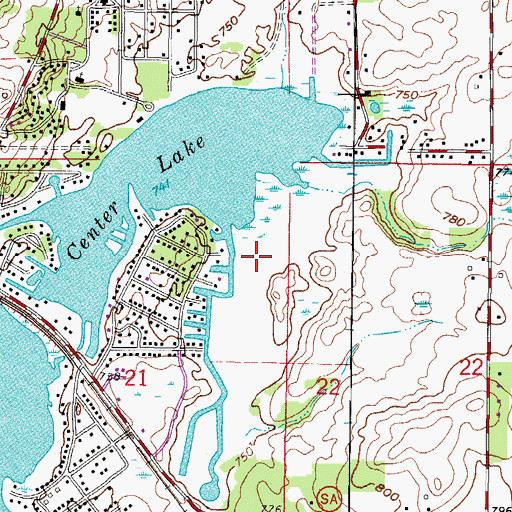 Topographic Map of Town of Salem (historical), WI