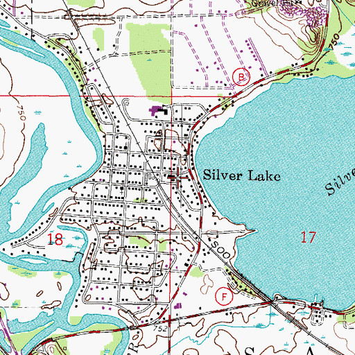 Topographic Map of Village of Silver Lake (historical), WI
