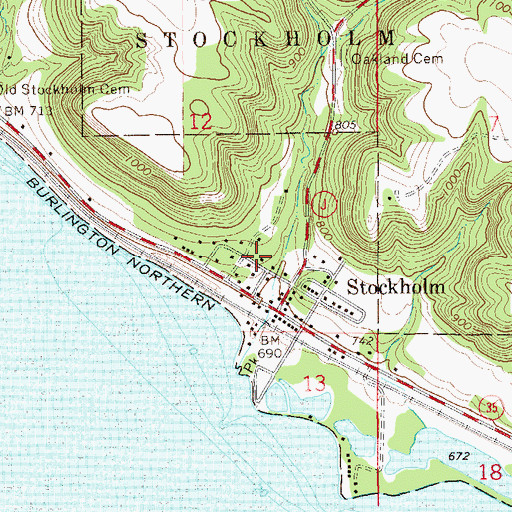 Topographic Map of Village of Stockholm, WI