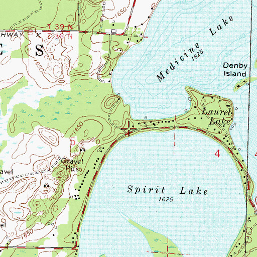 Topographic Map of Town of Three Lakes, WI