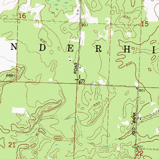 Topographic Map of Town of Underhill, WI