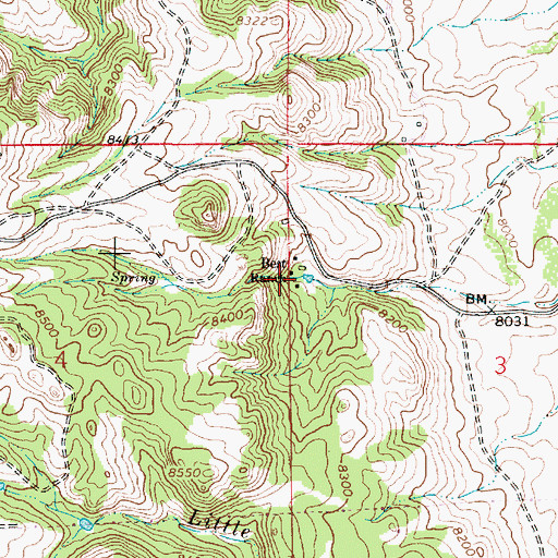 Topographic Map of Best Ranch, WY
