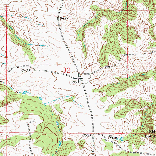 Topographic Map of Boulder Ridge, WY