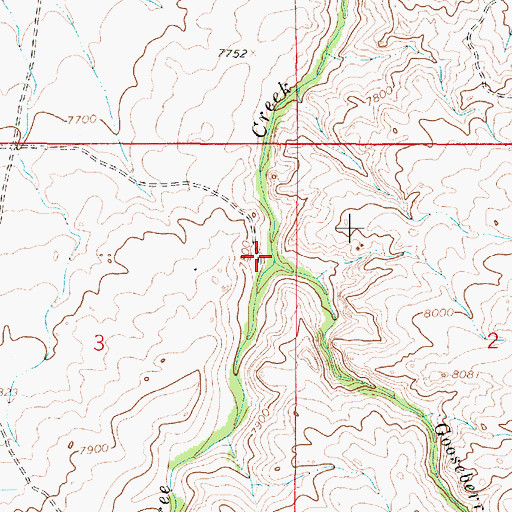 Topographic Map of Gooseberry Creek, WY