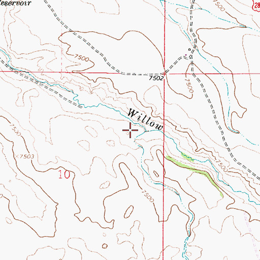 Topographic Map of Government Creek, WY