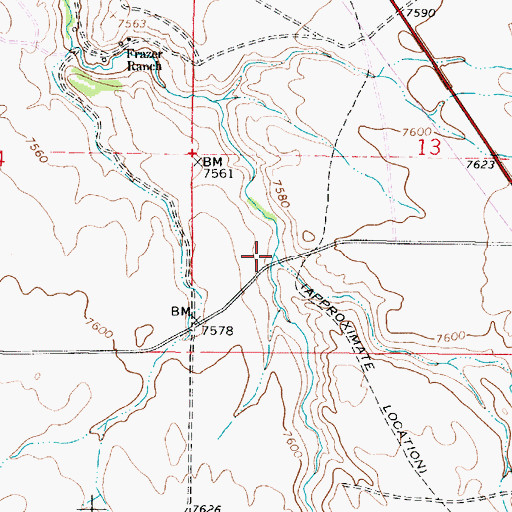 Topographic Map of Grant Creek, WY